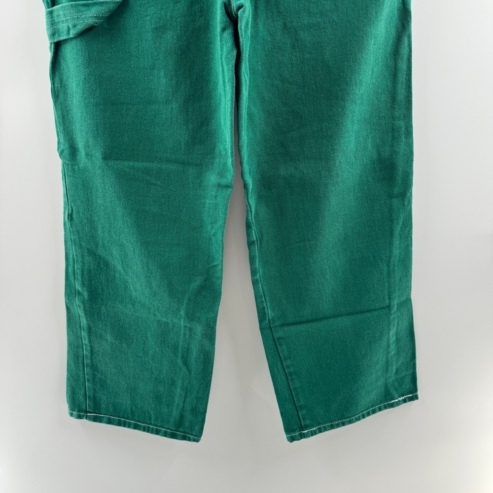 RSQ Emerald Green High Rise Wide Leg Dad Jeans Size Large 100% Cotton - Picture 6 of 6